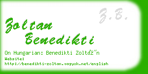 zoltan benedikti business card